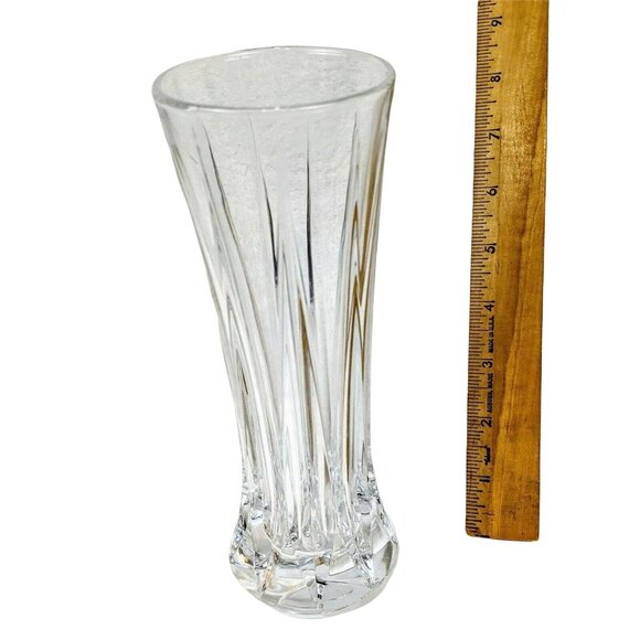 Crystal Glass Vertical Cut Bud Vase 8 Inches Tall 60d - Picture 3 of 6